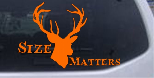 Color:Orange:Size Matters Big Buck Decal Car or Truck Window Laptop Decal Sticker 8X5.2