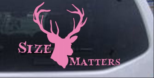 Color:Pink:Size Matters Big Buck Decal Car or Truck Window Laptop Decal Sticker 8X5.2