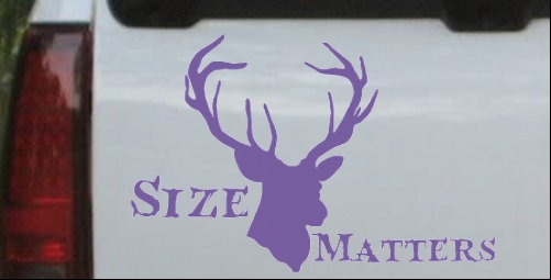 Color:Purple:Size Matters Big Buck Decal Car or Truck Window Laptop Decal Sticker 8X5.2