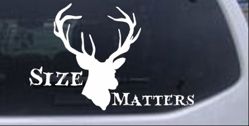 Color:White:Size Matters Big Buck Decal Car or Truck Window Laptop Decal Sticker 8X5.2