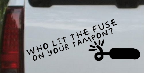 Funny Who Lit The Fuse On Your Tampon Decal