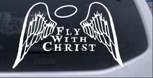 Fly With Christ Decal Christian car-window-decals-stickers