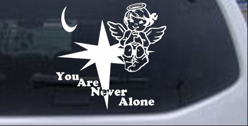 You Are Never Alone guardian angel decal Christian car-window-decals-stickers