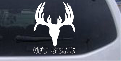 Get Some Deer Skull Decal Hunting And Fishing car-window-decals-stickers