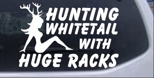 Hunting Whitetail With Huge Racks Decal Hunting And Fishing car-window-decals-stickers