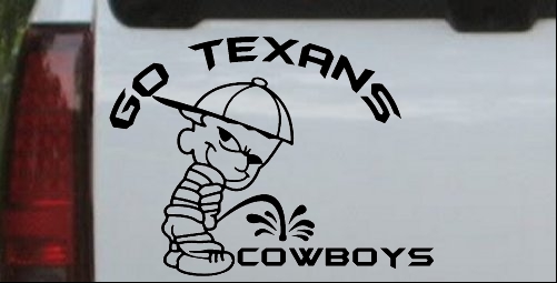 Go Texans Pee On Cowboys Decal