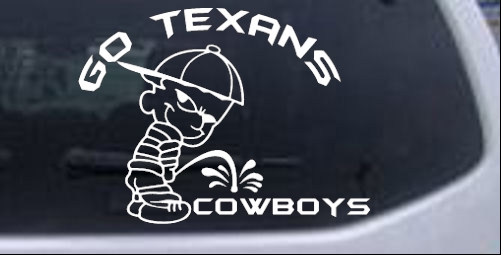 Go Texans Pee On Cowboys Decal Pee Ons car-window-decals-stickers