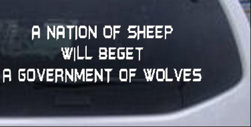 A NATION OF SHEEP Decal Political car-window-decals-stickers