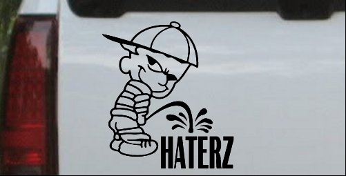 Pee on Haterz Decal