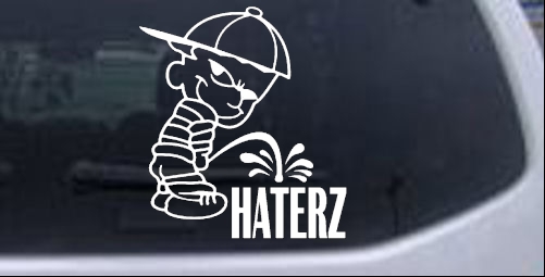 Pee on Haterz Decal Pee Ons car-window-decals-stickers