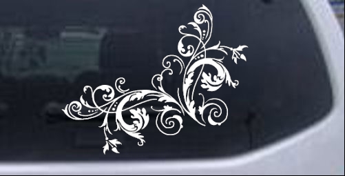 Floral Vine Corner Swirl Decal Swirls car-window-decals-stickers