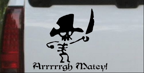 Cute Pirate Arrrrrgh Matey! Decal