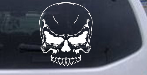 Mean Looking Skull Decal Skulls car-window-decals-stickers