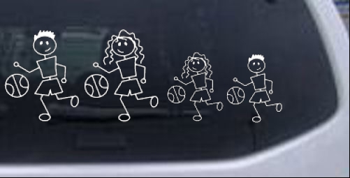 Basketball Stick Family Decal Stick Family car-window-decals-stickers