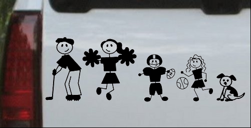 Golfing Dad Stick Family Decal