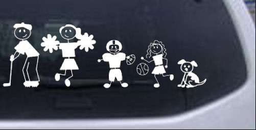 Golfing Dad Stick Family Decal Stick Family car-window-decals-stickers