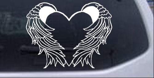 Heart With Wings Decal Christian car-window-decals-stickers