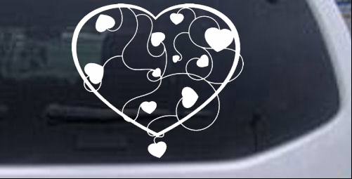 Heart With Vines Decal Swirls car-window-decals-stickers