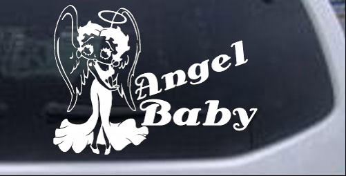 Betty Boop Angel Baby Decal Biker car-window-decals-stickers