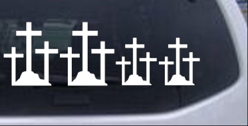 Christian 3 Crosses Stick Family Decal Stick Family car-window-decals-stickers