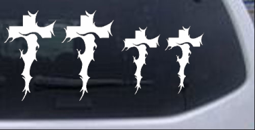 Christian Tribal Cross Stick Family Stick Family car-window-decals-stickers