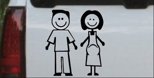Expecting Family Stick Family Decal