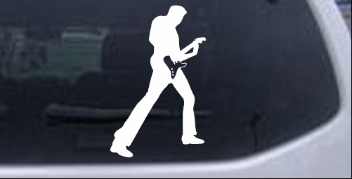 Guitar Player Silhouette Decal Silhouettes car-window-decals-stickers