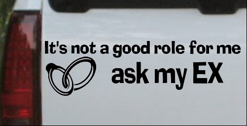 Ask my Ex Funny Marriage Decal