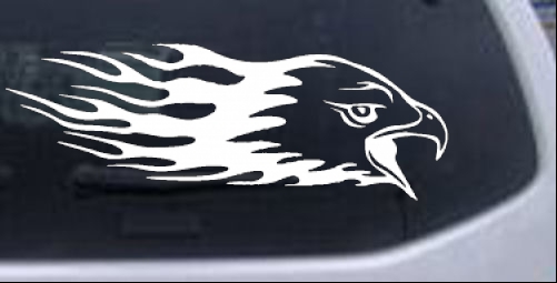 Flaming Eagle Head Decal Military car-window-decals-stickers
