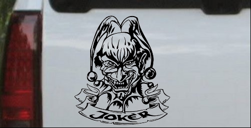 Mean Joker with Banner Decal
