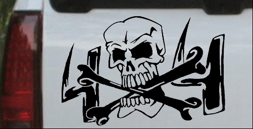 Skull and Cross Bones 4X4 Decal