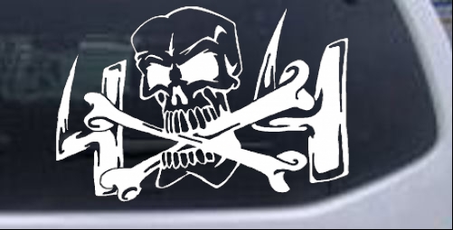 Skull Family vinyl decal/sticker window laptop car truck cute crossbones dog 
