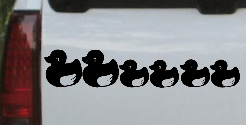 4 Children Rubber Ducky Family Decal