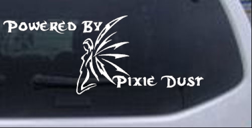 Powered By Pixie Dust Decal Girlie car-window-decals-stickers