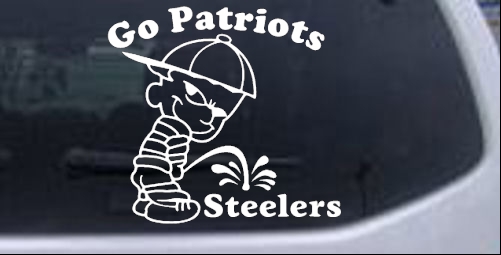 Go Patriots Pee On Steelers Pee Ons car-window-decals-stickers