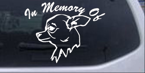 In Memory Of Chihuahua Decal Animals car-window-decals-stickers