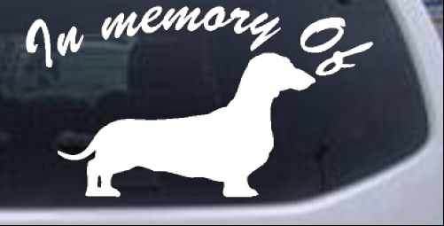 In Memory Of Dachshund Decal Animals car-window-decals-stickers