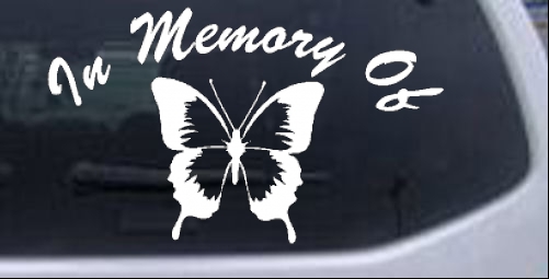 In Memory Of Butterfly Decal Butterflies car-window-decals-stickers