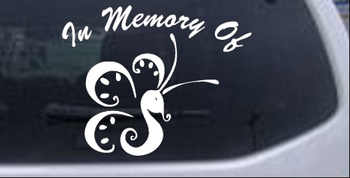 In Memory Of Butterfly Decal Butterflies car-window-decals-stickers