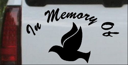 In Memory Of Dove Decal