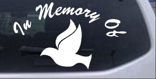 In Memory Of Dove Decal Christian car-window-decals-stickers