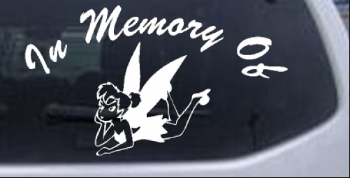 In Memory Of Tinkerbell Decal Cartoons car-window-decals-stickers