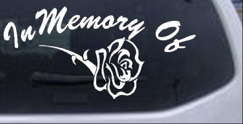 In Memory Of Rose Decal Girlie car-window-decals-stickers