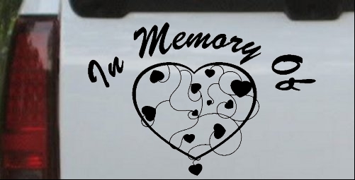 In Memory Of Hearts Decal