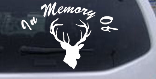In Memory Of Big Buck Hunting Decal Car or Truck Window Decal