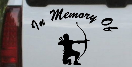 In Memory Of Archer Bow Hunter Decal