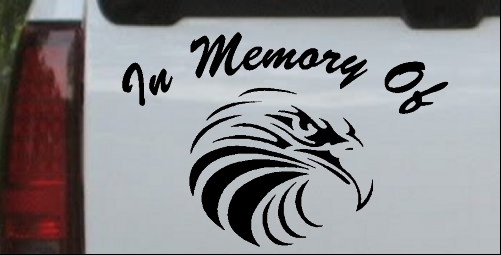 In Memory Of Eagle Head Decal