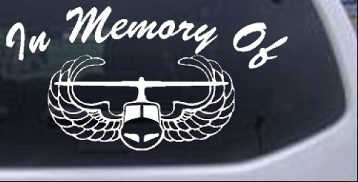 In Memory Of Helicopter with Wings Decal Military car-window-decals-stickers
