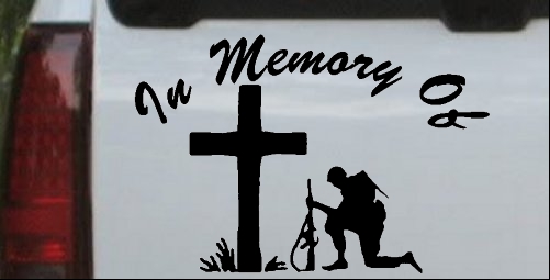 In Memory Of Troop at Cross Decal