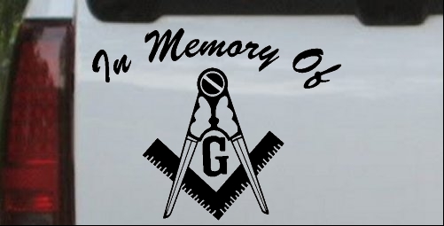 In Memory Of Masonic Square Decal